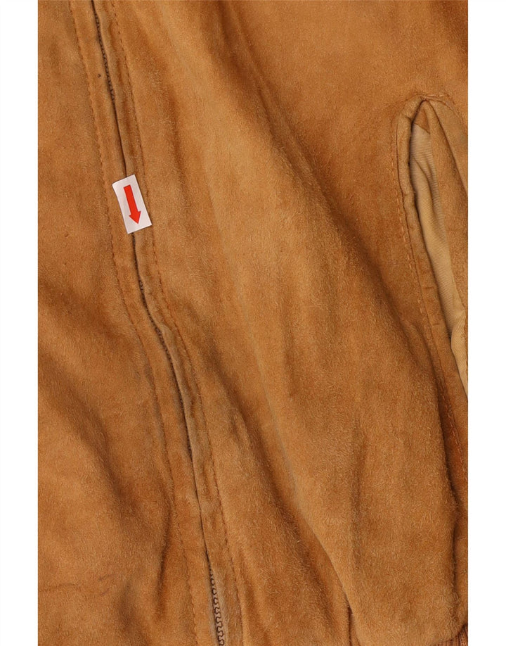 Vintage herre ruskind bomberjakke UK 42 XL brunt læder