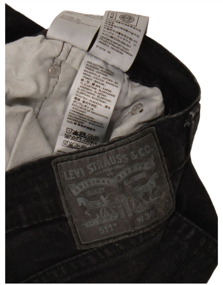 Levi's Herre 511 Slim Jeans W36 L32 Sort Bomuld