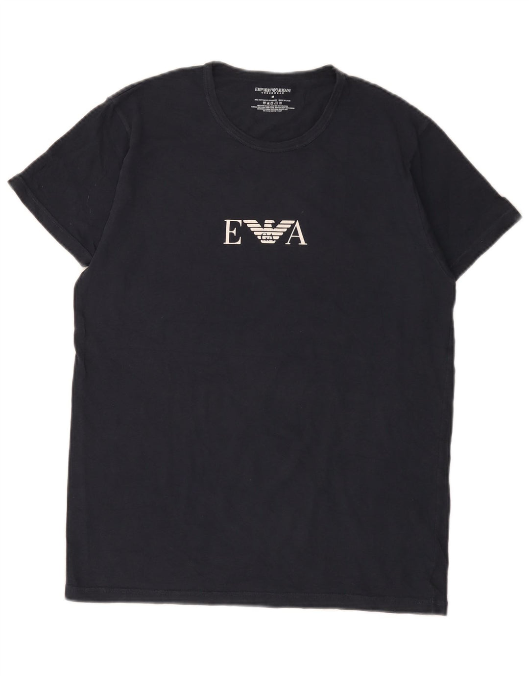 Emporio Armani Herre grafisk T-shirt Top Medium Navy Blue