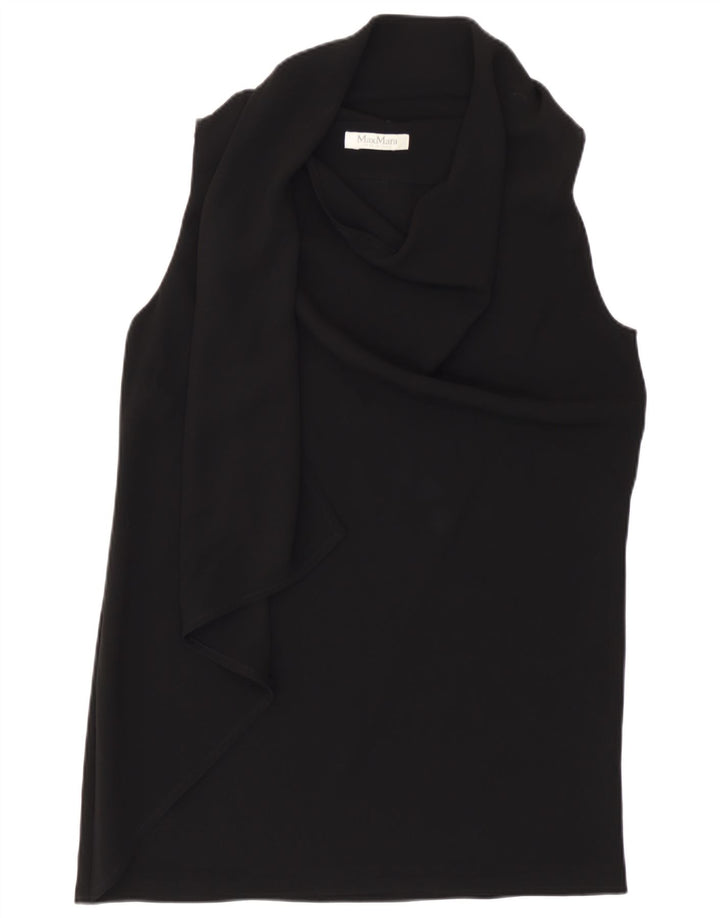 Max Mara Dame ærmeløs bluse Top UK 14 Medium Sort
