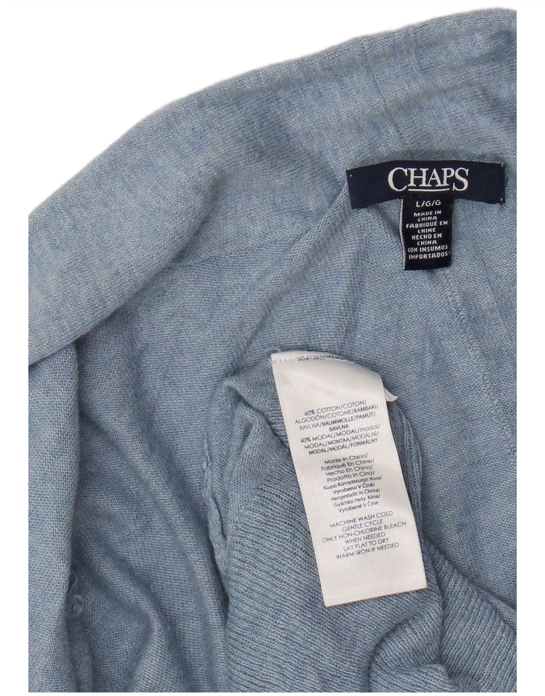 CHAPS Dame Longline Open Cardigan Sweater UK 16 Large Blue Cotton