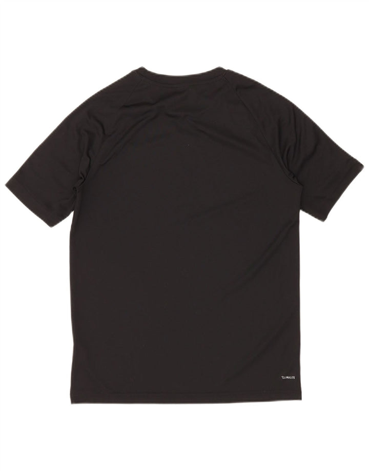 ADIDAS Boys Climalite T-Shirt Top 13-14 år Sort Polyester