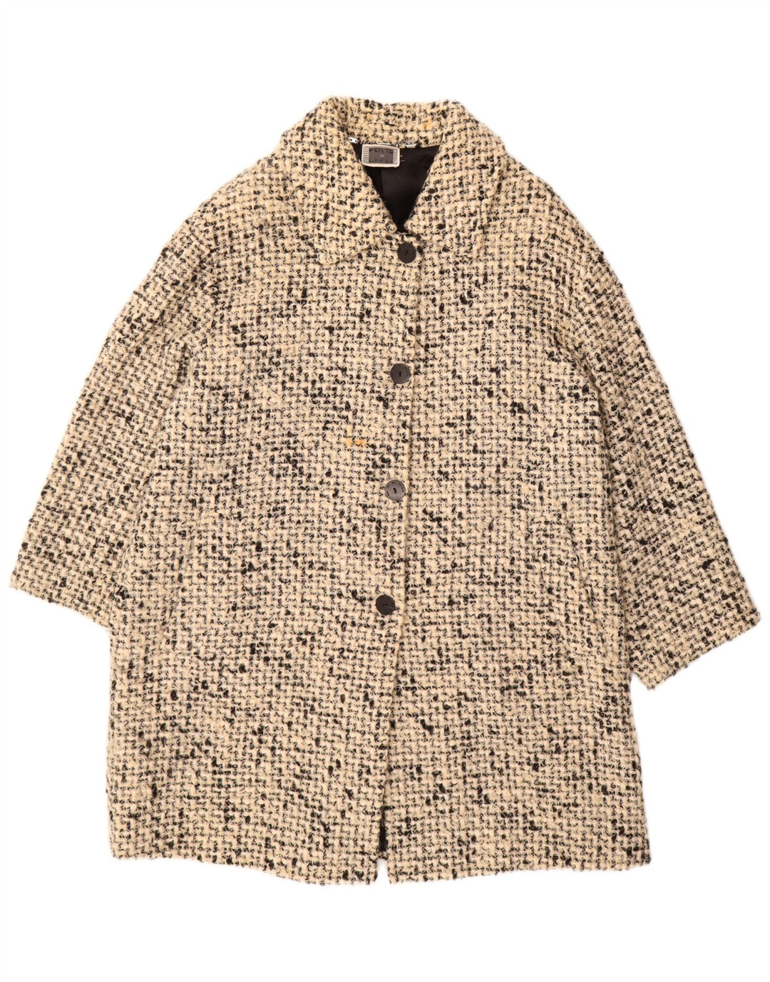 PERTE BY KRIZIA Oversized overfrakke til kvinder størrelse 21 Medium Beige Flecked