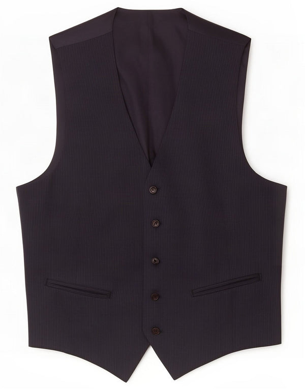 Vintage Mens Waistcoat Small Navy Blue Pinstripe