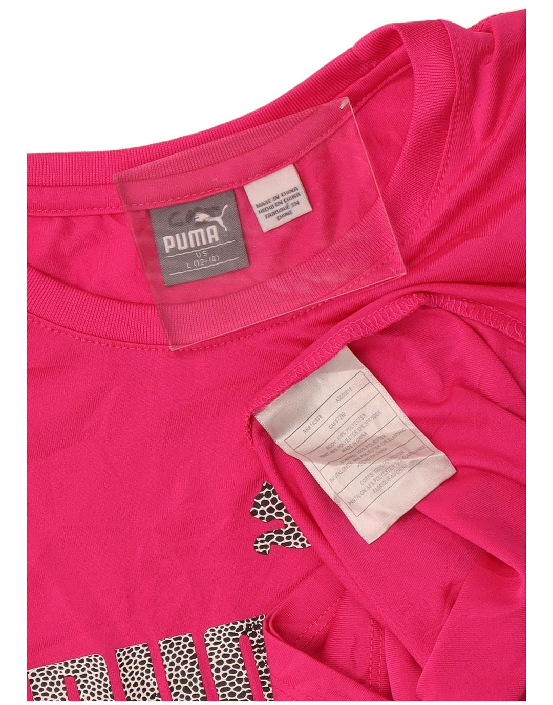PUMA Piger Grafisk T-Shirt Top 12-13 År Stor Pink Polyester