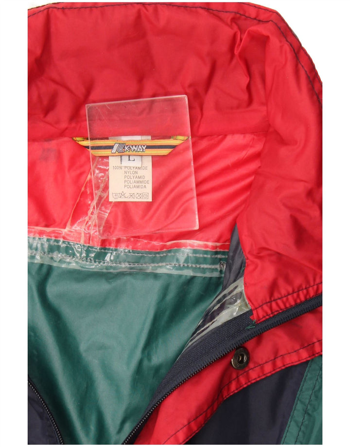 K-Way Herre Oversized regnjakke UK 40 Large Green Colourblock Polyamid