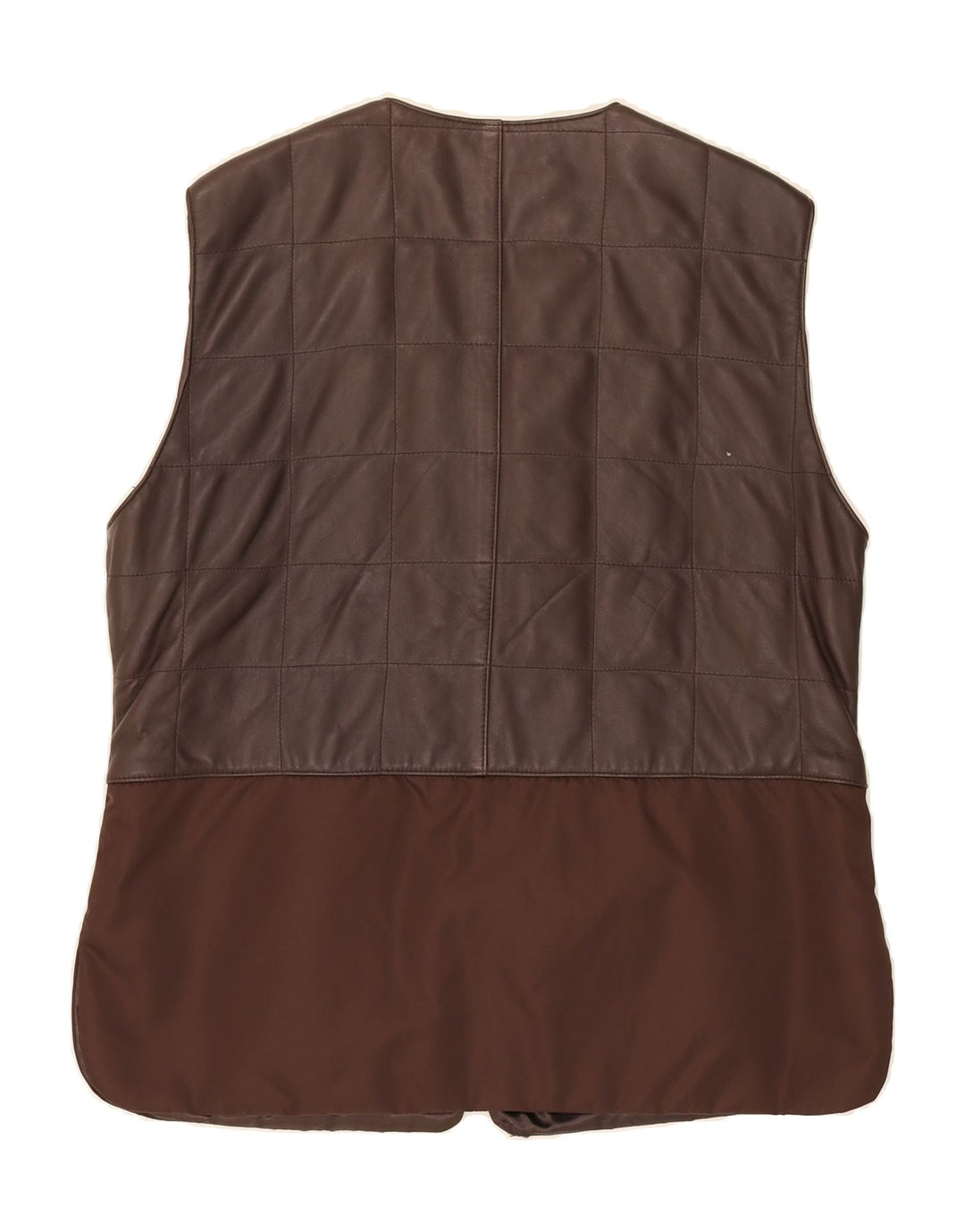VINTAGE Womens Leather Gilet EU 44 XL Brown Leather Vintage Vintage and Second-Hand Vintage from Messina Hembry 