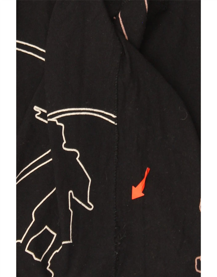 Desigual Kvinder Barcelona Grafisk Top Langærmet UK 12 Medium Sort Bomuld