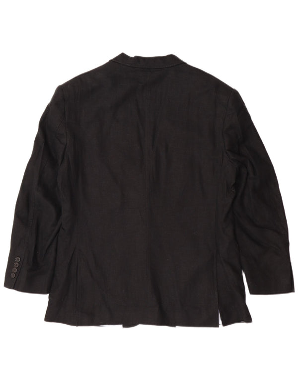 MARKS & SPENCER Herre 2-knaps blazerjakke UK 40 Stor sort linned