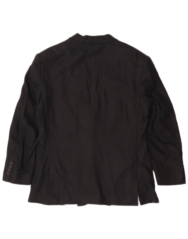 MARKS & SPENCER Herre 2-knaps blazerjakke UK 40 Stor sort linned