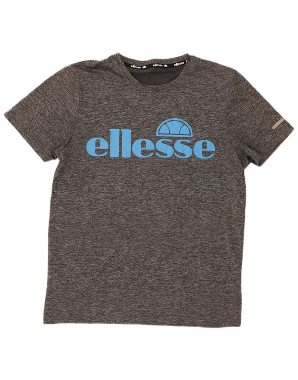 Ellesse Dame Grafisk T-Shirt Top UK 14 Medium Grå Polyester