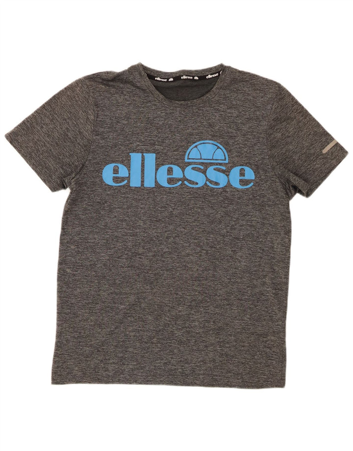 Ellesse Dame Grafisk T-Shirt Top UK 14 Medium Grå Polyester