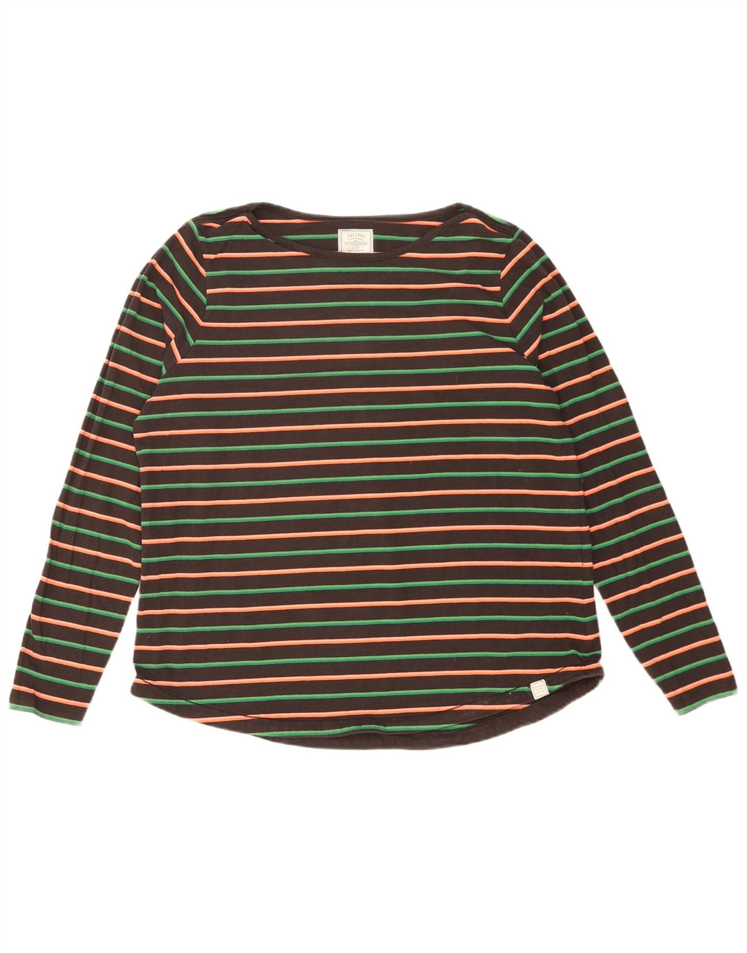 Fat Face Dame Top Langærmet UK 18 XL Sort Stribet