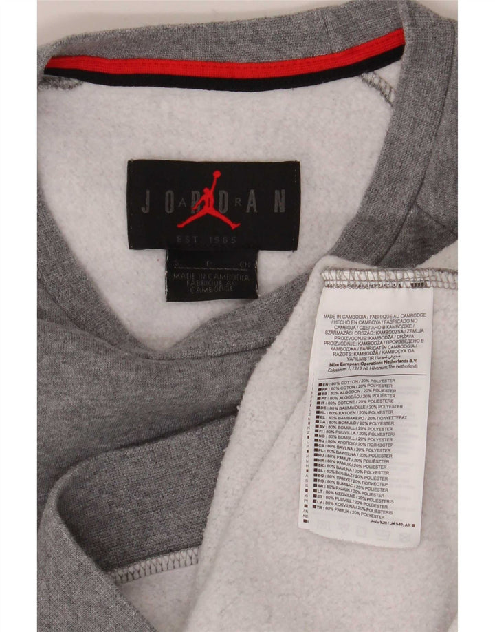 Jordan Herre Grafisk Sweatshirt Jumper Lille grå Flecked Bomuld