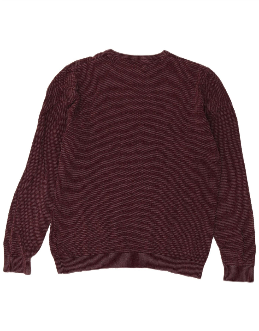 MARKS & SPENCER Herre sweater med rund hals, stor Bourgogne bomuld