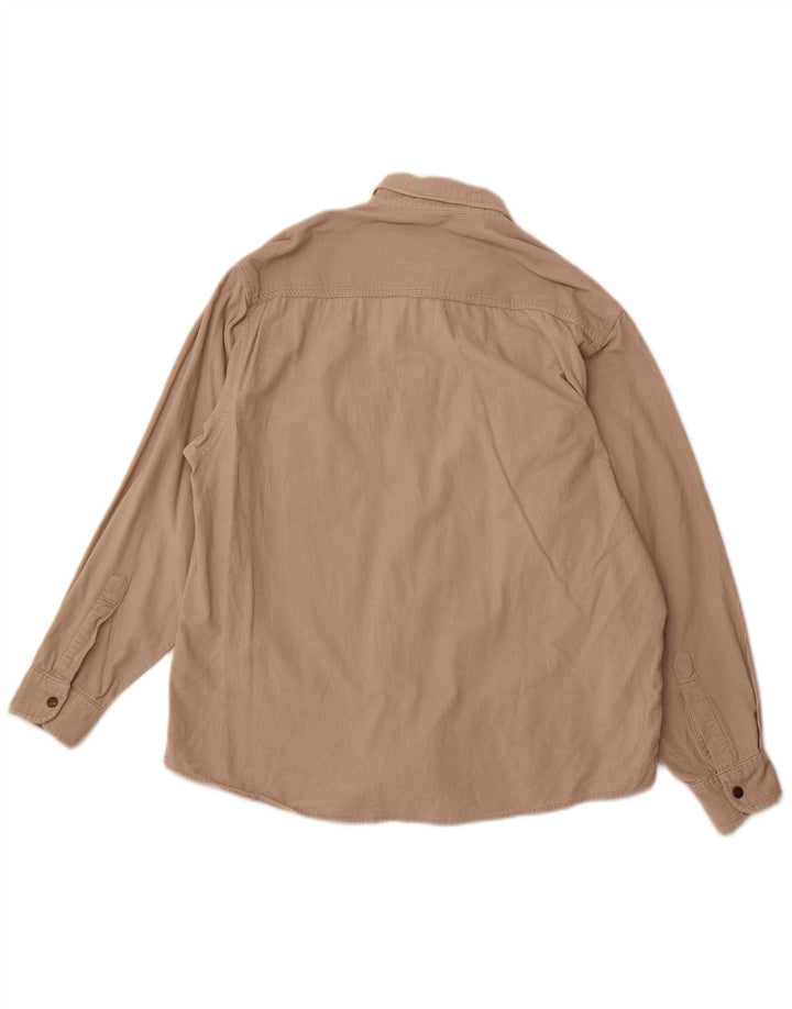 COTTON CLUB Herre fløjlsskjorte Stor beige bomuld