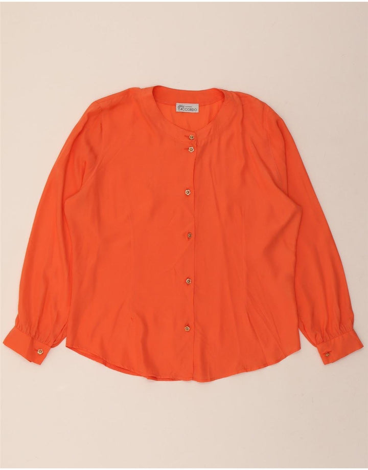 ACCORDO Womens Shirt Blouse UK 16 Large Orange Polyester Vintage ACCORDO and Second-Hand ACCORDO from Messina Hembry 