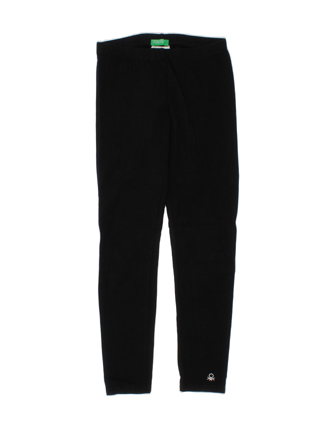BENETTON Girls Leggings 8-9 Years Large Black Cotton Vintage Benetton and Second-Hand Benetton from Messina Hembry 
