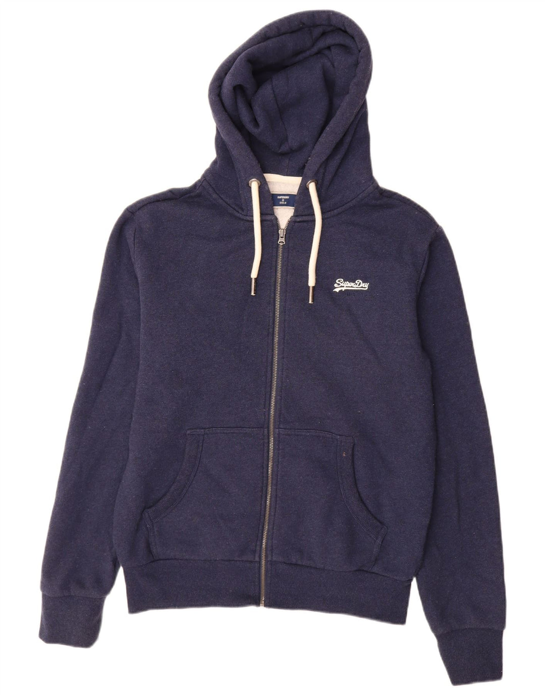 Superdry Hættetrøje med lynlås til mænd, lille marineblå bomuld