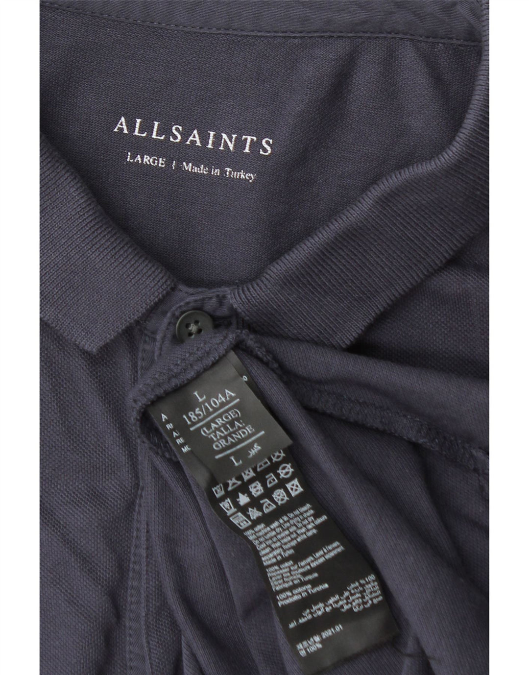 ALL SAINTS Poloshirt til mænd Stor marineblå bomuld