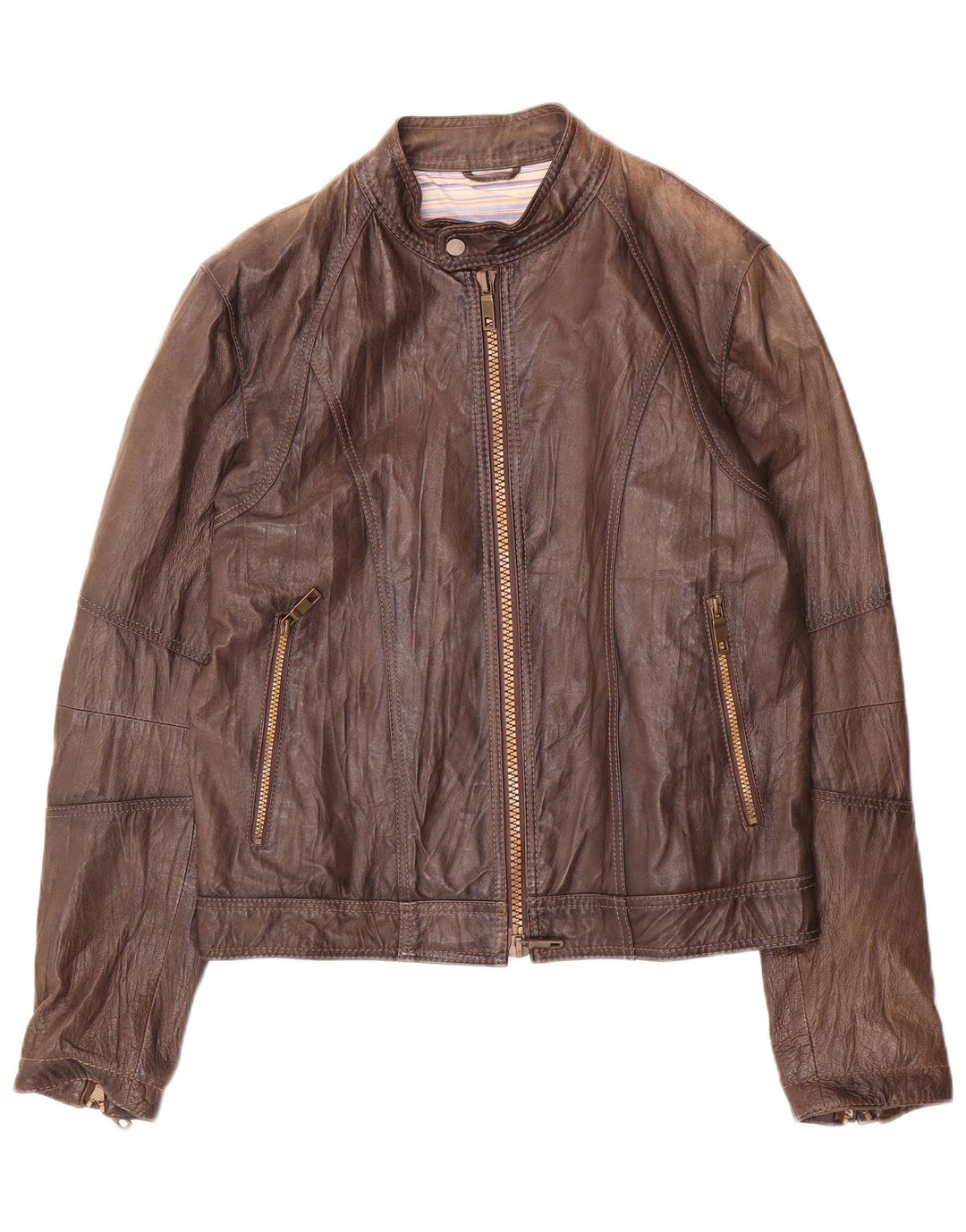 Vintage herre læderjakke IT 48 Medium Brun