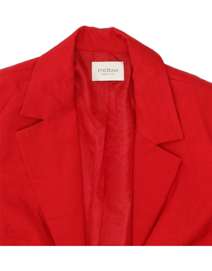 MOTIVI Womens Blazer Jacket UK 14 Medium  Red Cotton Vintage MOTIVI and Second-Hand MOTIVI from Messina Hembry 