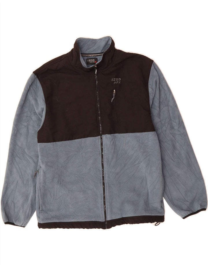 IZOD Mens Fleece Jacket UK 40 Large Blue Colourblock Polyester Vintage Izod and Second-Hand Izod from Messina Hembry 