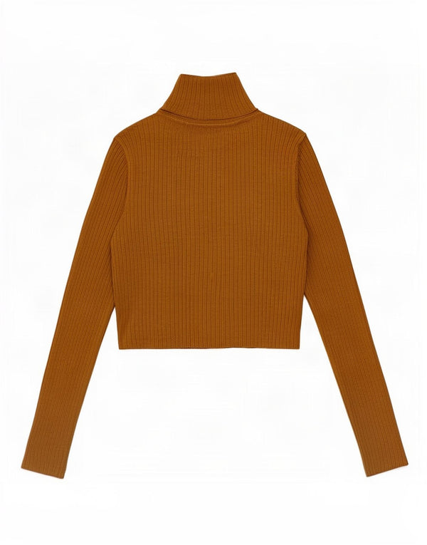 Zara Womens Crop Top Langærmet UK 12 Medium Beige