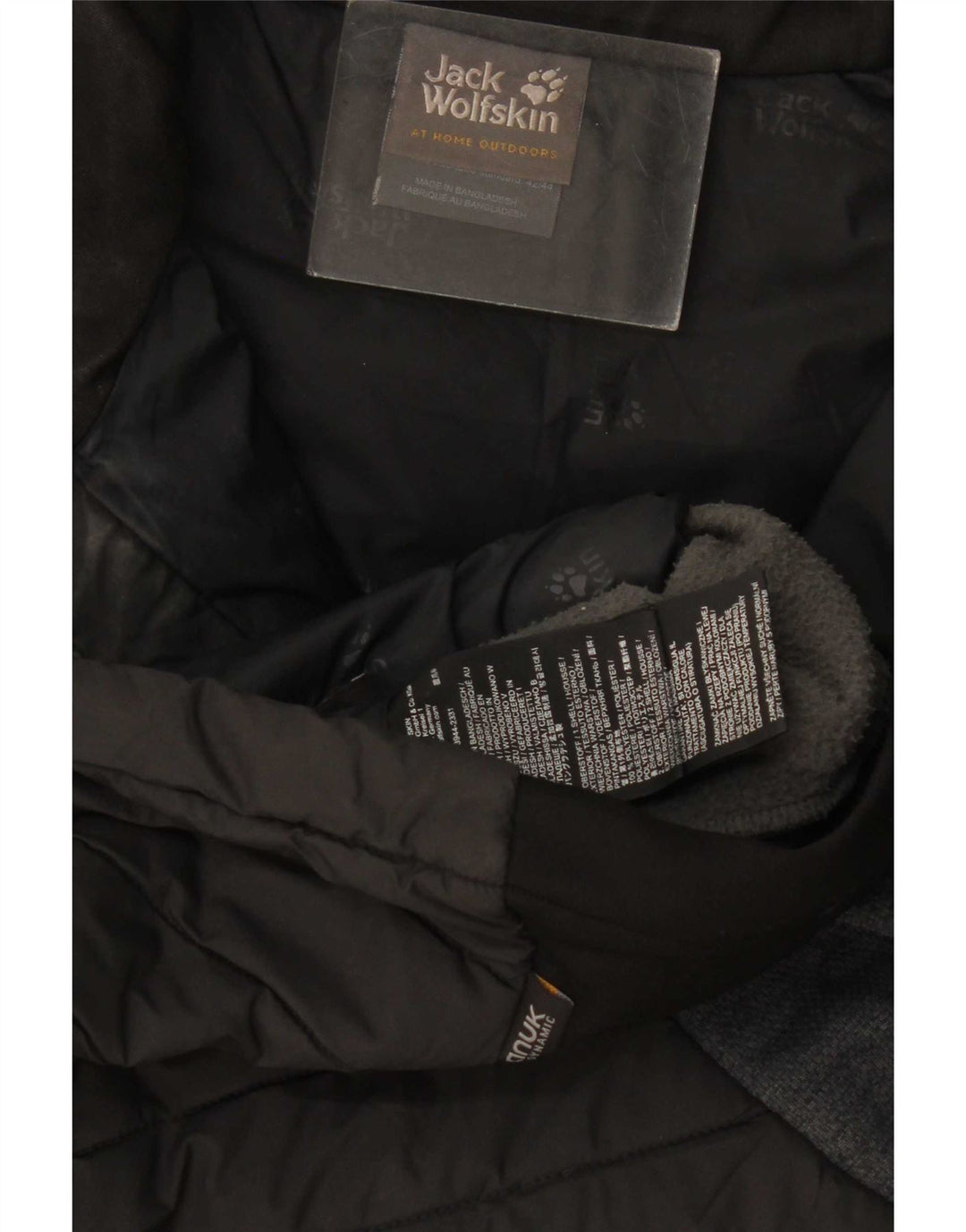 Jack Wolfskin Dame polstret jakke UK 16 Large Black Colourblock Polyester