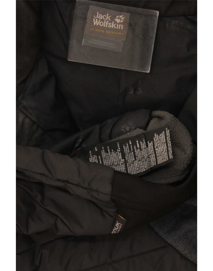 Jack Wolfskin Dame polstret jakke UK 16 Large Black Colourblock Polyester