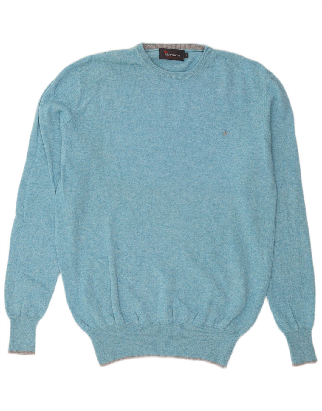 Elvstrom Herre Crew Neck Jumper Sweater Large Blue Flecked Wool