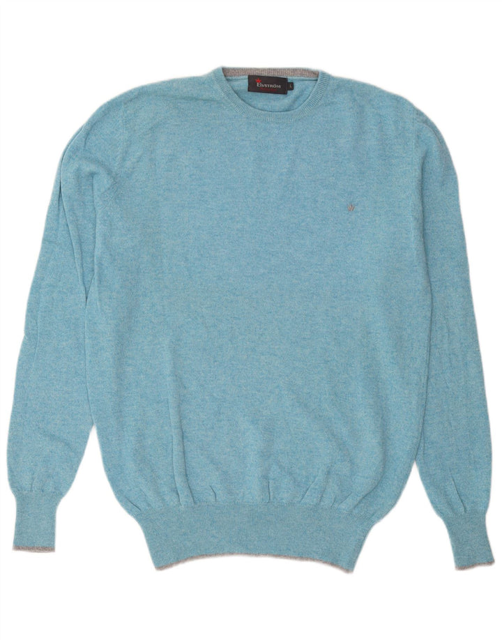 Elvstrom Herre Crew Neck Jumper Sweater Large Blue Flecked Wool