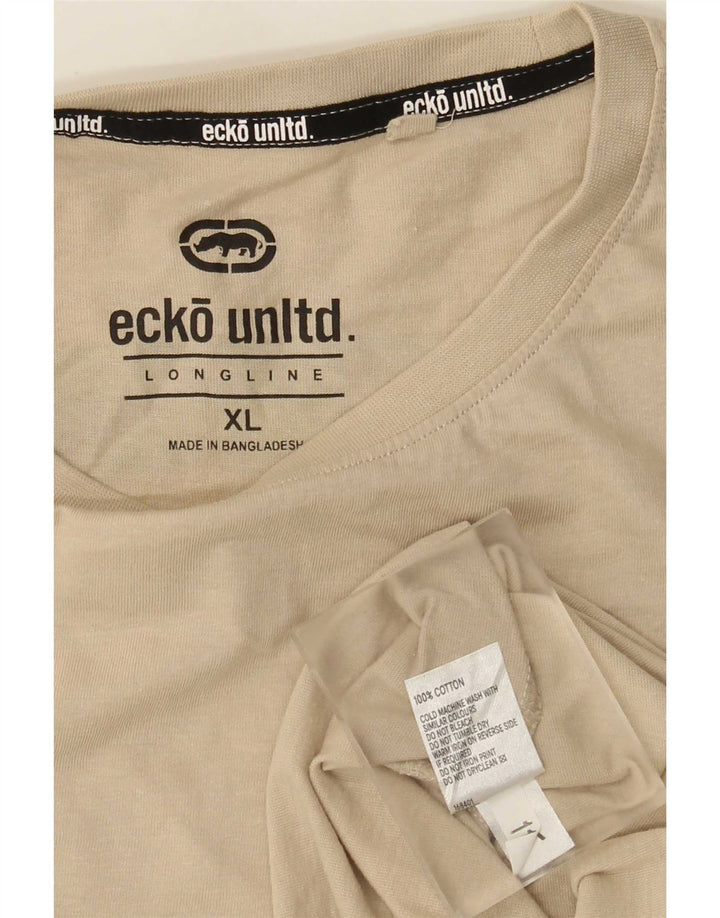 Ecko Unltd Herre Grafisk T-Shirt Top XL Beige Bomuld
