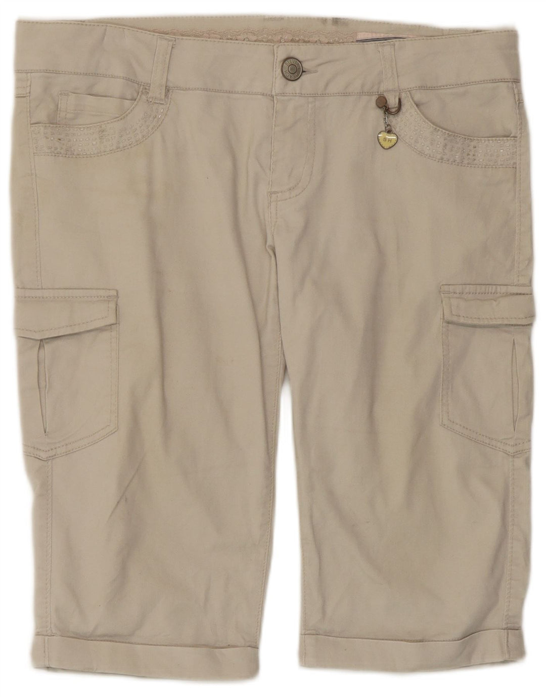 Silvian Heach Dame Cargo Shorts IT 46 Large W34 Beige