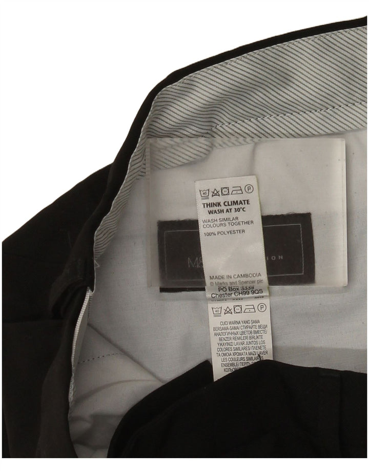 Marks & Spencer Herre Lige Regular Fit Suit Bukser W32 L31 Sort