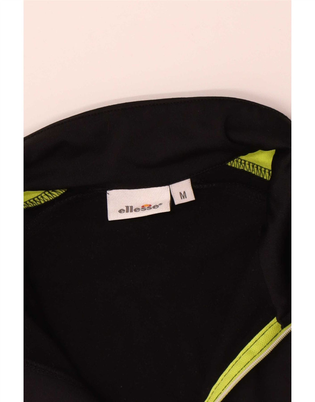 Ellesse Pullover med lynlås til mænd, træningsdragt Top Medium Sort Colourblock
