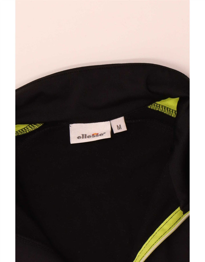 Ellesse Pullover med lynlås til mænd, træningsdragt Top Medium Sort Colourblock