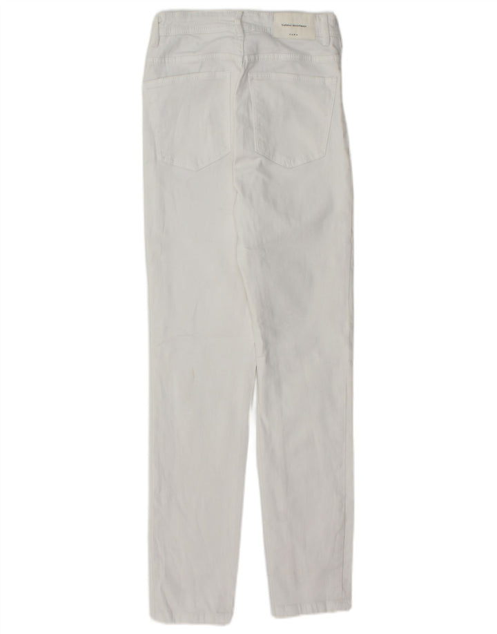 ZARA Dame Slim Jeans EU 34 2XS W24 L27 Hvid