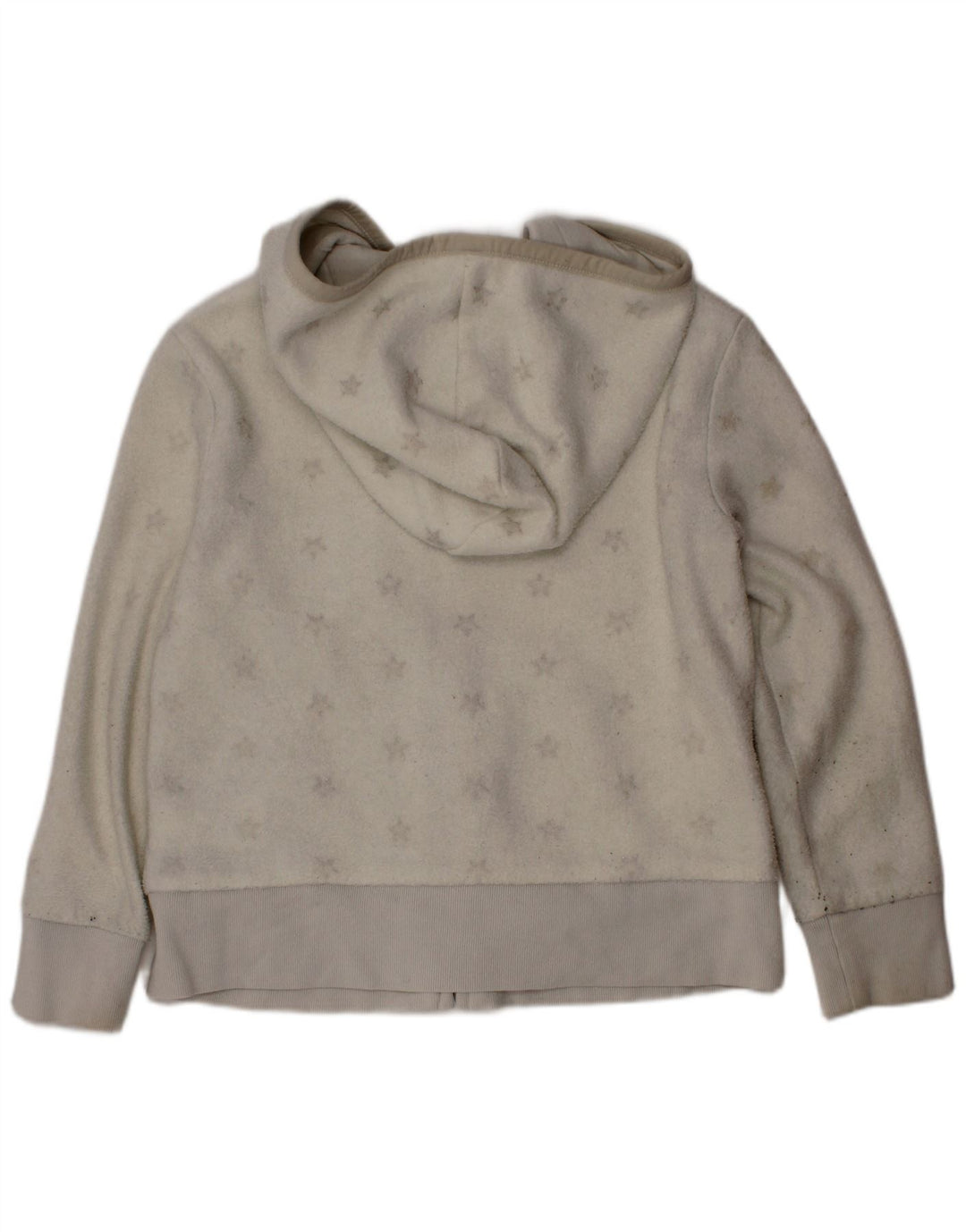 GAP piger grafisk fleecejakke med hætte 6-7 år Lille hvid polyester
