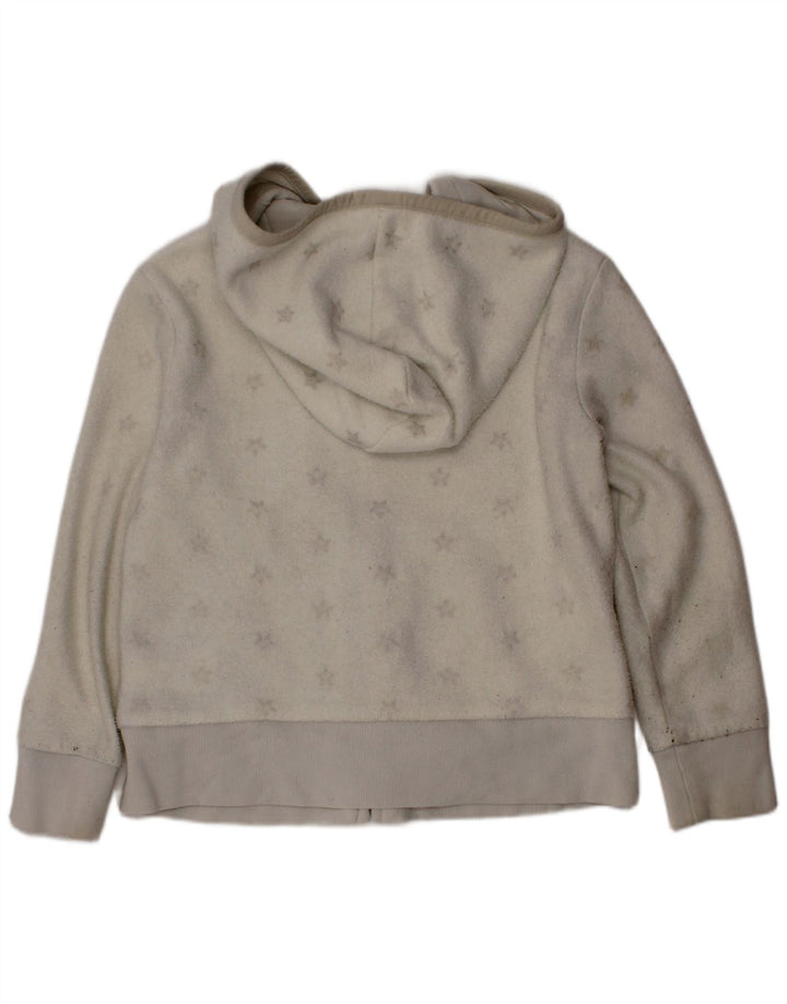 GAP piger grafisk fleecejakke med hætte 6-7 år Lille hvid polyester