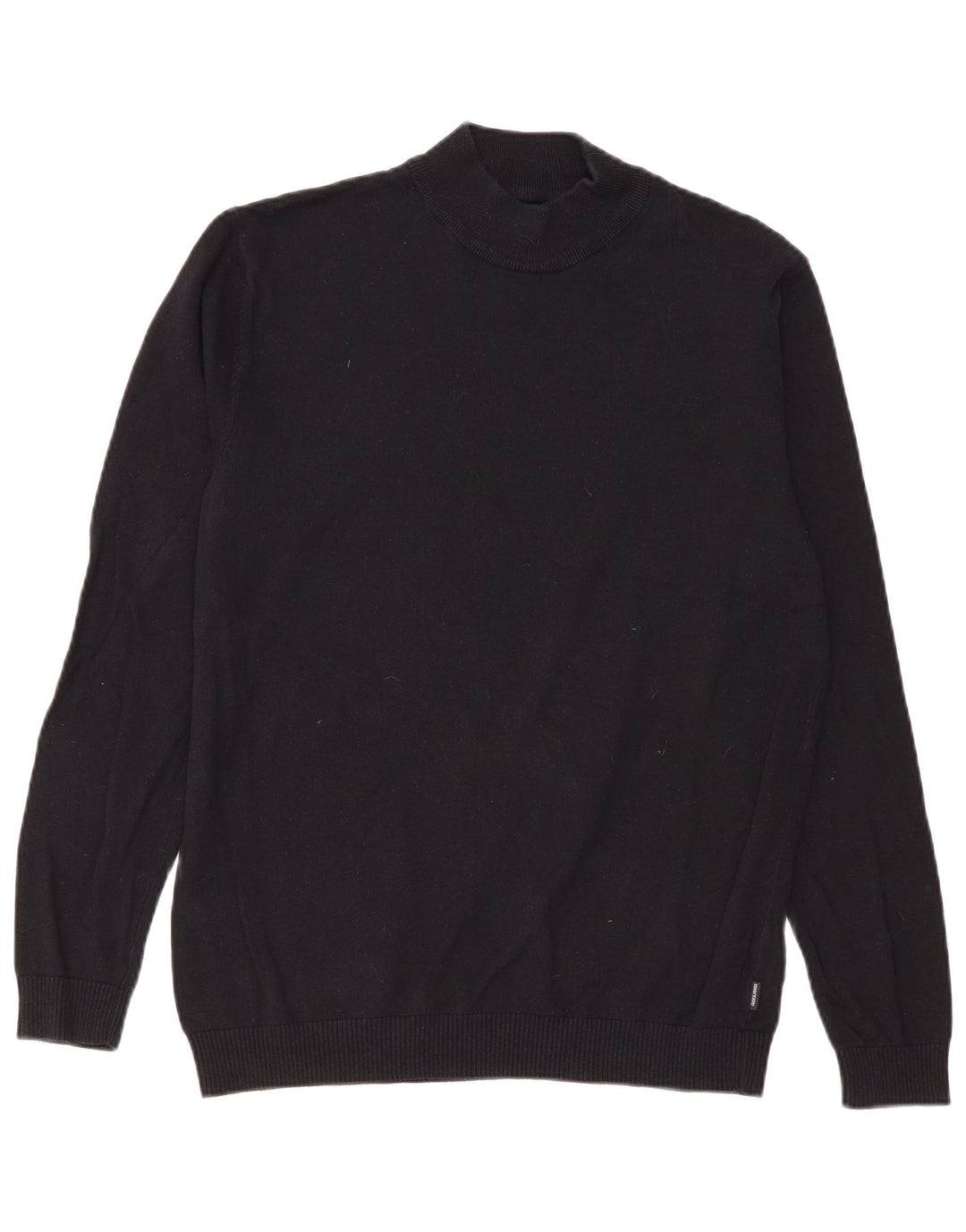 Jack & Jones Herre Turtle Neck Jumper Sweater Stor Sort Bomuld