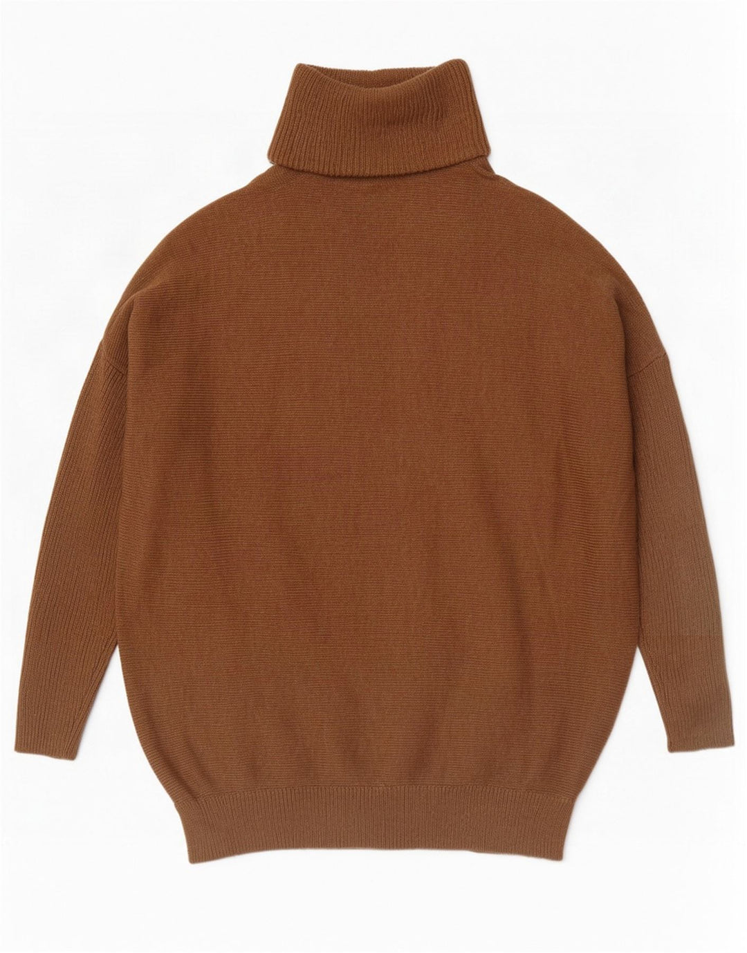 Boden Dame Oversized Roll Neck Jumper Sweater UK 10 Small Brown Bomuld