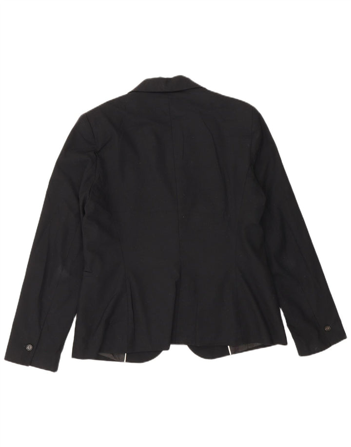 Zara Dame 1-knaps blazerjakke EU 40 Medium Sort Polyester