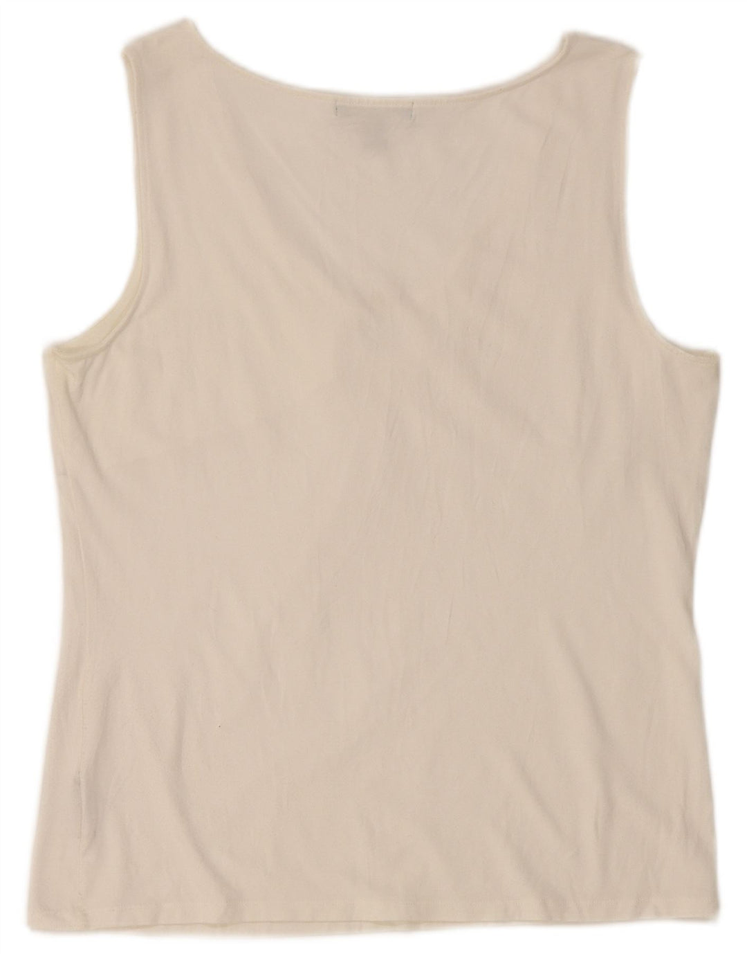 RALPH LAUREN Dame ærmeløs bluse Top UK 18 XL Hvid Rayon