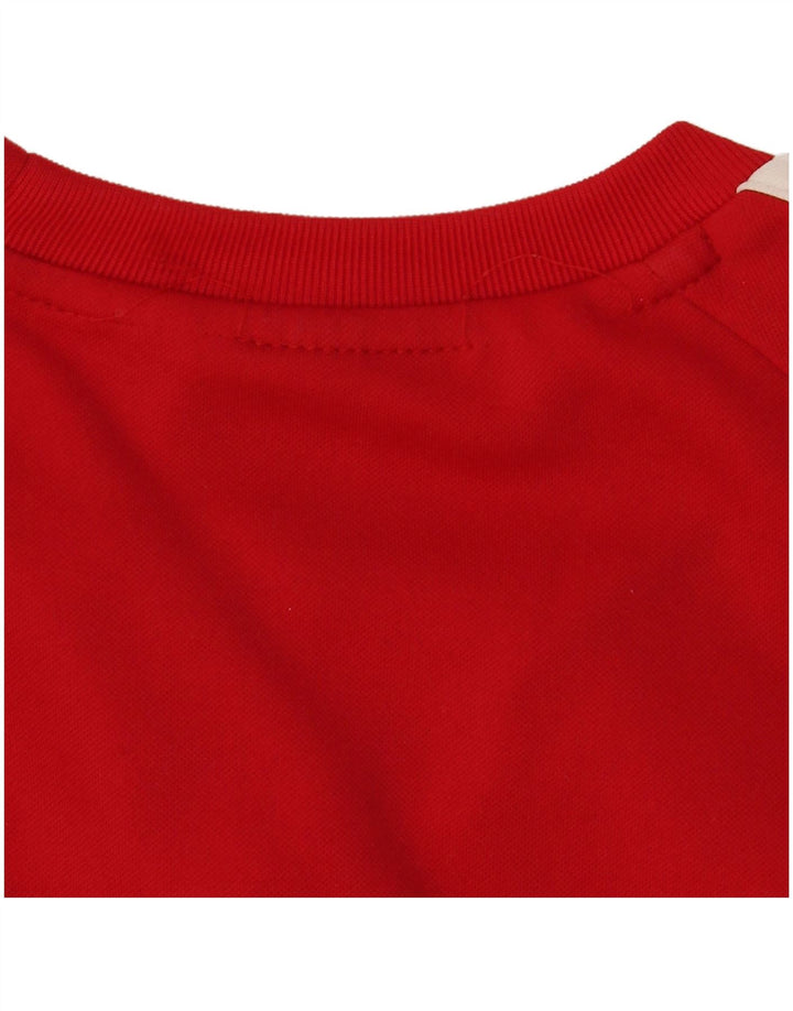 Adidas Herre Sweatshirt Jumper UK 38/40 Medium Rød Colourblock Polyester