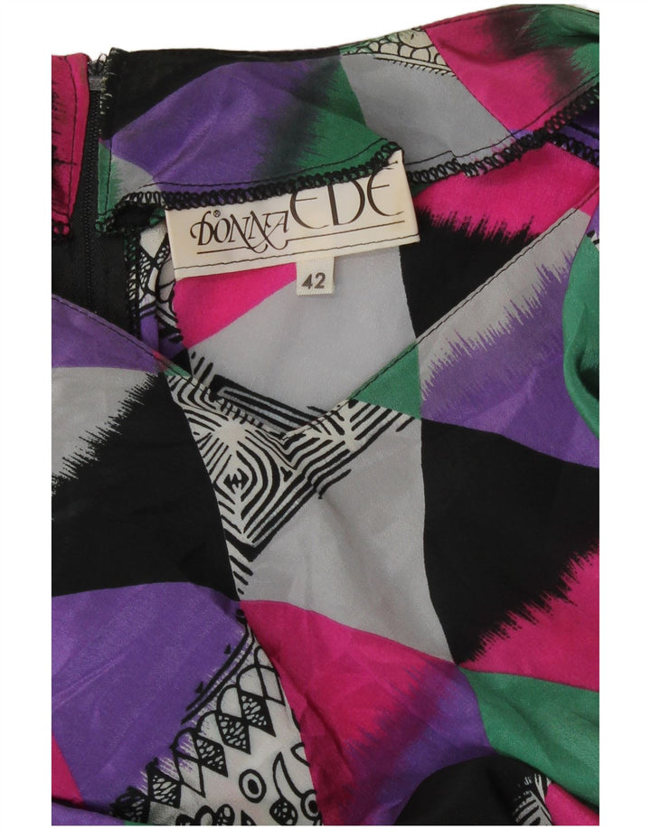 Vintage Dame Havfruekjole IT 42 Medium Flerfarvet Geometrisk