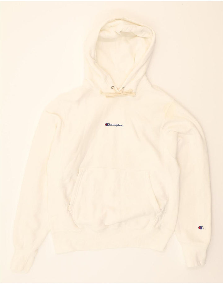CHAMPION Mens Hoodie Jumper Small White Cotton Vintage Champion and Second-Hand Champion from Messina Hembry 