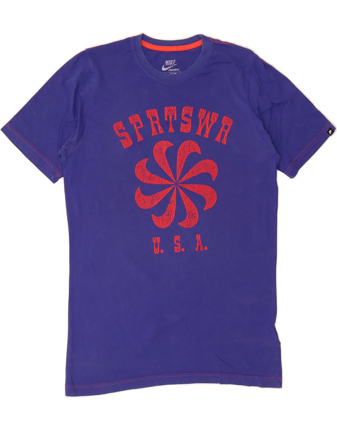 NIKE Mens Slim Fit Graphic T-Shirt Top Medium Purple Cotton Vintage Nike and Second-Hand Nike from Messina Hembry 
