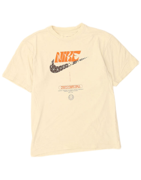Nike Grafisk T-Shirt Top XS Beige Bomuld