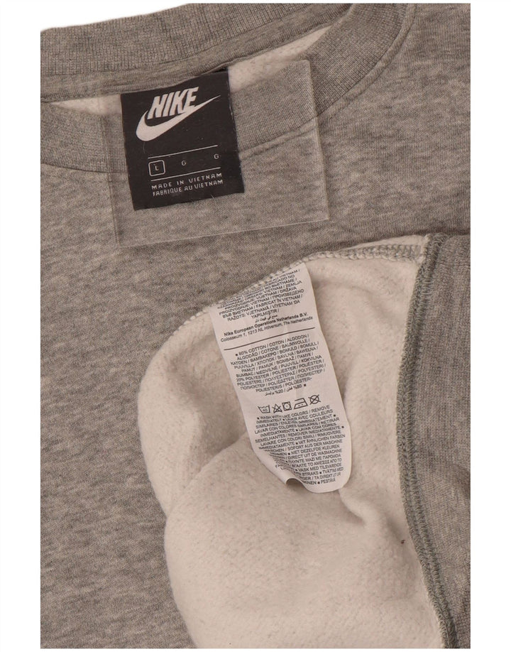 NIKE Sweatshirt til mænd, stor grå bomuld